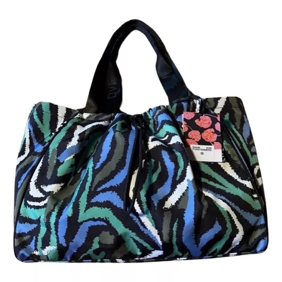 DVF Disco Zebra Green Tote Bag - Picture 3 of 11